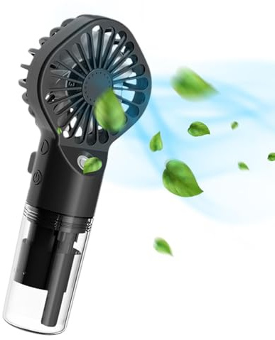Water Fan, Water Spray Fan, Mini Portable Rechargeable Travel Fan, 4-Speed Adjustable Tank Design, Long Life Mist Spray