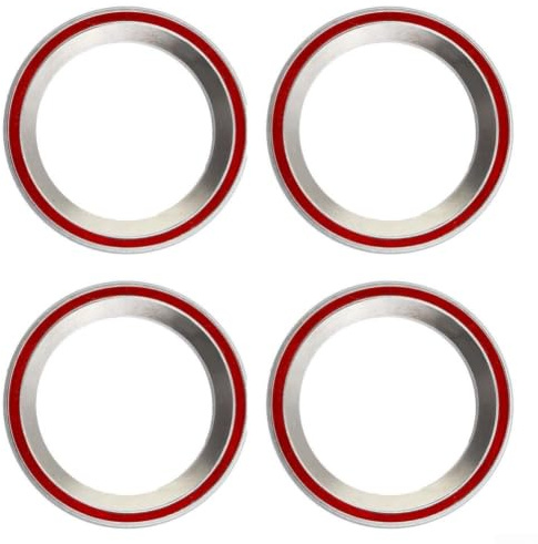 Belnotelt Rodamientos para auriculares de bicicleta de 41 x 30,15 x 6,5 mm, paquete de 4 rodamientos de bolas de acero con cubierta de sellado de goma, cónico de 45/45 grados para repuesto de piezas
