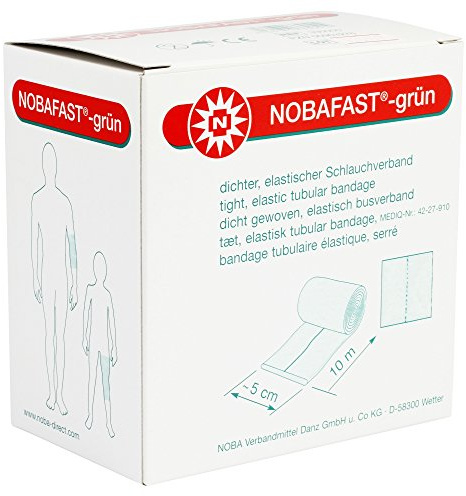NOBAFAST elastischer Schlauchverband gerollt Länge 10 m, Maße:Grün. ca. 5 cm