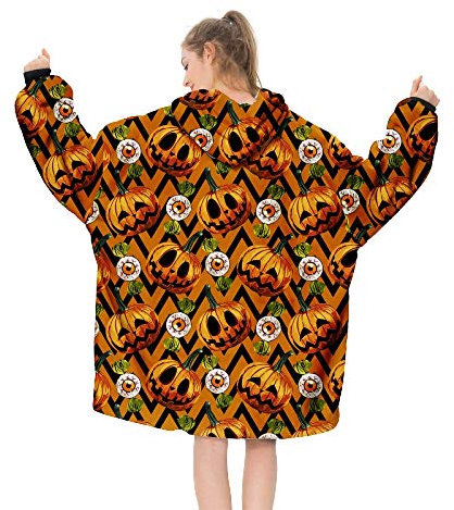 YLXD TV-Decke Kuscheldecke mit Ärmel,Halloween Mikrofaserdecke Fleecedecke,warm, weich, gemütlich,Fleece Sherpa Warme Decken für Erwachsene Frauen