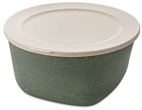 Koziol Connect Box 4 mit Deckel aus Kunststoff in der Farbe Nature Ash Grey 4L, Maße: 25,2cm x 24,7cm x 13cm, 7872701
