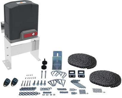 Automatic Gate Opener Kit DORTIMATE DT1800L Electric Sliding Gate Opener Chain Driven with 2 Remote Controls Sliding Gate Up to 39 feet or 1800 lbs (Gate Up to 1800 lbs)