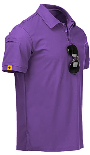 JACKETOWN Polo Hommes Manches Courtes Séchage Rapide Polos pour Hommes Patte de Golf Tennis T-Shirts Sport Chemise Basic Regular Fit Polo