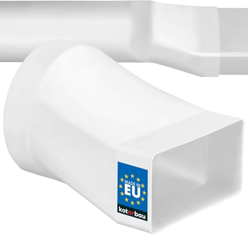 KOTARBAU® Rohrverbinder 110x55 mm, Übergangsstück für Rundrohr & Flachkanal | Verbindungsstück für Lüftungsrohr ⌀ 100 mm & Flachkanal 110x55 mm, Kunststoff Adapter für Lüftungssysteme, Weiß
