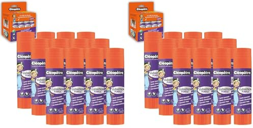 CLEOPATRE Clécostick Purple Cléopâtre-BA8-18x12-Cléo'Stick Boîte Colle Violette 8 g, Lot de 24 bâtons de 8g, Set de 96 Pièces
