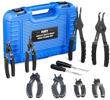 Orion Motor Tech 10pc Snap Ring Pliers Set, Internal & External Circlip Pliers With Bent & Straight Pliers, Hook Pick, Heavy Duty Snap Ring and Circlip Removal Tool with Storage Case & Gloves