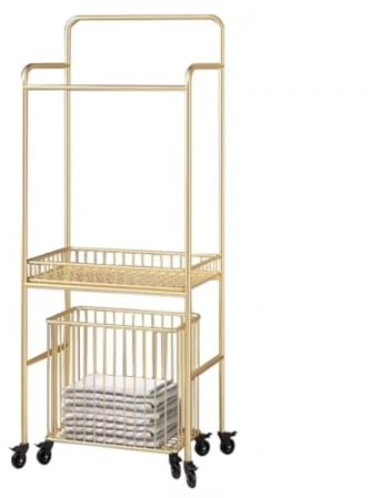 Handtuchständer Freistehend Handtuchleiter Stehend Freistehender Handtuchhalter Aus Metall Mit Abnehmbarem Wäschekorb, Handtuchständer, Nordischer Handtuchhalter Für Schlafzimmer, Waschküche Handtuchh