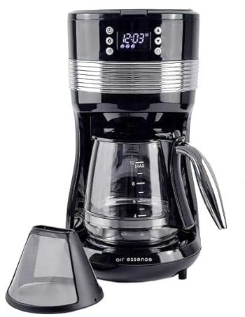 Air Essence Overflow Aroma Cafetera de Goteo, Maquina de Cafe, Color Negro, Cafetera Goteo Programable con Filtro Reutilizable y Sistema Antigoteo, Cafetera Filtro, Coffee Machine