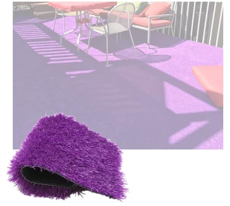 XLIHAWY Kunstrasen-Teppich, für drinnen und draußen, Rasenteppich, für den Außenbereich, Anti-Haarausfall, Rasenteppich für Garten, Balkon, Hochzeit, DIY (Farbe: Lila, Größe: 6 x 1,5 m)