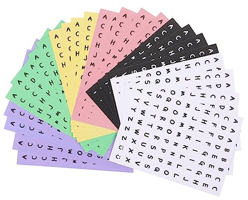 Abaodam Buchstaben Aufkleber aus Papier Zufällige Farbe ohne Kleber oder Klebeband Selbstklebend und Einfach Anzubringen 24 Stück für Scrapbooks und Selbstgemacht Dekoration