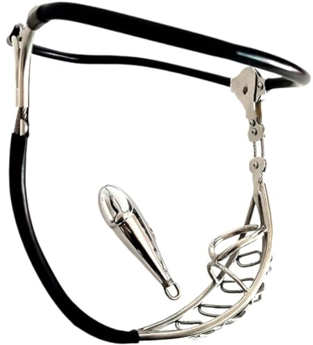 Metall Keuschheitsgürtel mit Analplug für Herren Licht Sklave Peniskäfig Chasity Belt Edelstahl Keuschheitskäfig Cock Cage SM Bondage Keuschheit Höschen Sex Spielzeug für Mann(Schwarz,60/70cm (23/27in