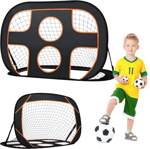 FIVMEN But de football 2 en 1 pour le jardin et les enfants - Pop Up avec mur de but pliable - Avec sac de transport - Sport Kickback - Pour jardin, intérieur et extérieur - 121 x 80 cm