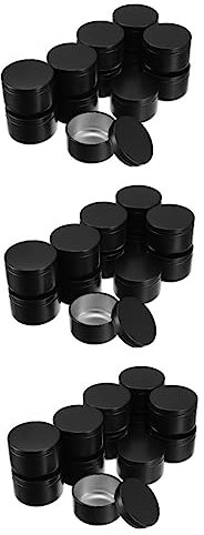 ULDIGI 3 Sets Kerzendosen Runde Kerzengläser Aus Aluminium Mit Deckel 50 Ml Für Die Kerzenherstellung Aufbewahrung Und Reisen 12 Stück * 3