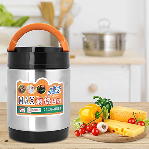 Naroote Insulated Food Container 1800ML - Three Layer Heat Preservation Hot Food Lunch Container with Silicone Sealing for School, Office