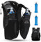 Running Vest with Water Bottles, 5L Capacity, Waterproof Front Pockets for Smartphone, Running Hydration Vest, Adjustable Straps and Walking Pole Holder