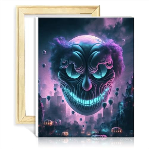TANGFEIY Oil Painting Clown Balloon Adults Painting Kits Acrylic Oil Painting Paintwork with Paintbrushes Wall Art Oil Painting by Numbers Kits with Frame(40x50cm)