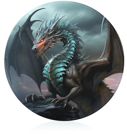 Cooles Drachen-Schneidebrett für die Küche, rundes Muster, Schneideblock aus gehärtetem Glas, rutschfestes Glasschneidebrett, personalisierte Schneidematten für Zuhause