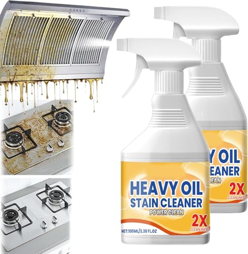 Heavy Duty Degreaser Cleaner Spray,Powerful Kitchen Oil Cleaning Spray,Heavy Oil Cleaning Agent for Range Hoods,Stoves and kitchen Utensils, O il Foaming Cleaner (2)