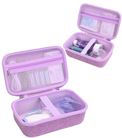stukcaze Asthma Inhaler Case Portable Nebulizer and Spacer Storage for Kids and Adults - Travel Carrying Case for Masks, Inhaler Holder (PURPLE)