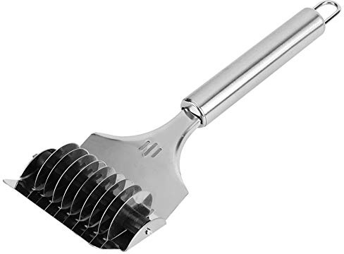 Stainless Steel Noodle Lattice Roller Dough Cutter - Multi-Purpose Pasta & Vegetable Cutter for Kitchen, Ergonomic Design, & Long-Lasting Dough Cutting Tool for Cooking Enthusiasts