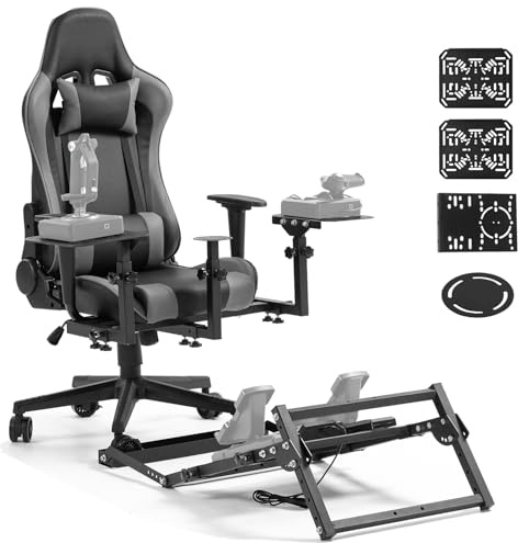 Anman X56 Flugsimulator Cockpit mit Pedal Ständer Passend für Thrustmaster A10C Hotas Warthog, für Logitech X52,Lenkrad, Handbremse, Pedale nicht enthalten