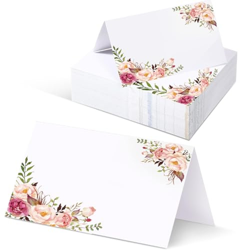 50PCS Table Place Cards, Place Cards for Table Setting, Tables Seating Name Card for Weddings, Banquets Dinner Parties (Folding Size 4 x 2 inches)