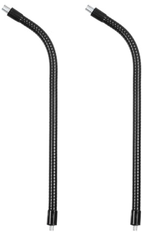 PATIKIL 2Pcs 11.8 Gooseneck, 3/8 Male to 1/4 Male Thread Metal Universal Hose Flexible Arm Gooseneck Tube Extension Holder for Action Camera Phone Microphone, Black