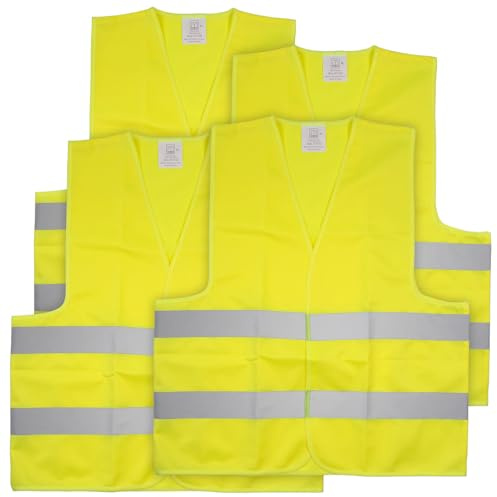 4 gilets jaunes de signalisation EN ISO 20471 [Lescars]