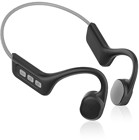 Bone Conduction Headphones,IPX7 Waterproof Headphones,Open ear Bluetooth 5.3 Sport Headphones Built-in Mic,10H Playtime for Cycling,Gym,Workout. (Gray)