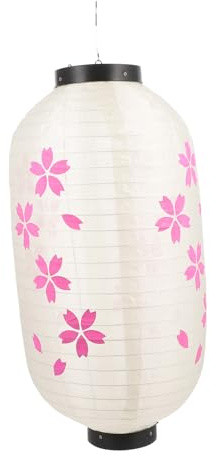 MAGICLULU Japanese Silk Cherry Blossom Hanging Lantern Pink for Decor | Silk and Iron Build, Reusable Hanging Accent, Party and Holiday Decoration with Cultural Charm