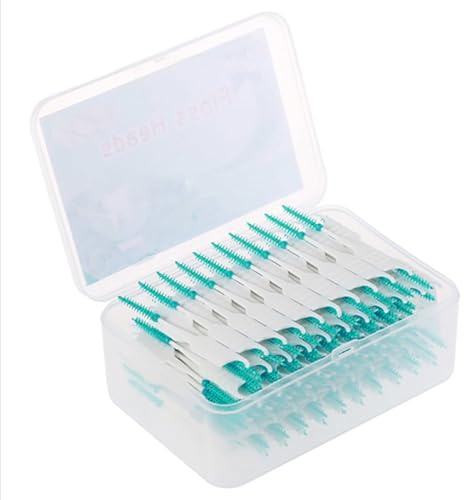 Horett 400 ST Interdentalborstar Tandpetare i Silikon med Dubbla ändar Tandpetare med Dubbla ändar Tandtråd Silikonborstar Engångstandborstar Mellan Tänderna (200 st)