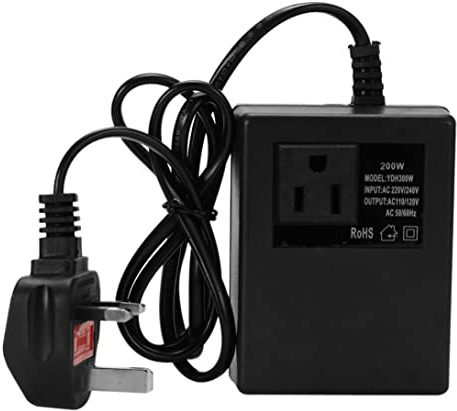 200W Portable Step Down Voltage Converter, 220V to 110V Copper with UK Plug, 50/60Hz