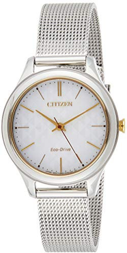 Citizen Damen Analog Quarz Uhr mit Edelstahl Armband EM0504-81A