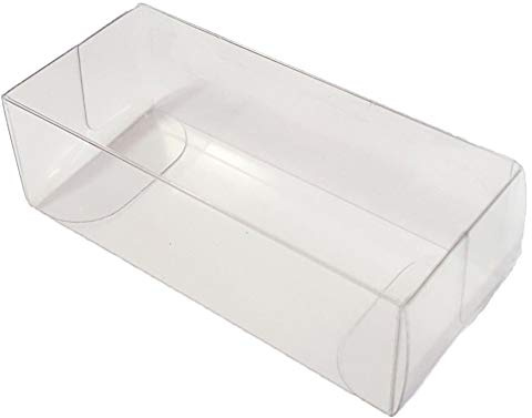 Set aus 20 Konfekt-Schachteln aus PVC (transparenter Kunststoff) - auch als Platzhalter geeignet 9x3x2 mm