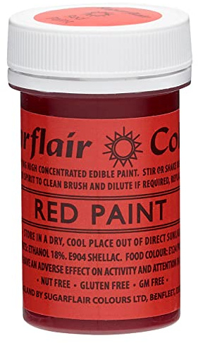 Sugarflair Edible Matt Paint Lebensmittelfarbe, Red, 20 g