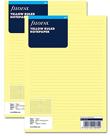 Filofax 2 Blatt A5 liniert gelb (343010)