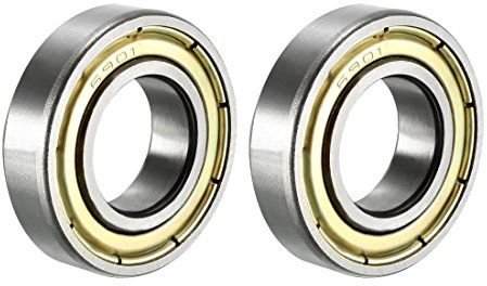 sourcing map 2 Stück Rillenkugellager 6901Z Doppelschild 12mmx24mmx6mm Kugellager Kohlenstoffstahl