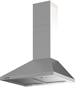 Taurus PR60IXAL - Campana extractora decorativa, acero inox, ancho 60cm, 650m3/h de extracción, 3 velocidades, mandos mecánicos, eficiencia A, 200W, filtros aluminio lavables multicapa, LED