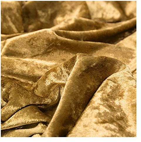Pannesamt Stoff Möbelstoff Meterware 160cm Breit für Polster, Sofa Stuhl Sitzbezug, Nähen DIY Basteln, Kleidung, Kostüm(Color:Gold Yellow 6)