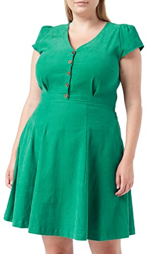 Louche Cathleen-babycord Robe, Vert, 42 Femme