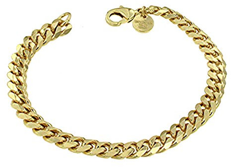 Original italienisches Panzerarmband Doublé 7mm breit 17 cm Goldarmband Armband Damen Herren Schmuck ab Fabrik tendenze Italy