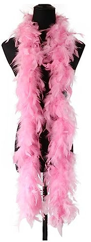 Uposao 2 Stück Federboa Weihnachtsboa, 2M Federboa für Weihnachtsbaum Weihnachten Band Boa Streifen Girlande Dekoration Federstola Feder Schal Karneval Fasching Stola Kostüm Party Damen Kinder,Rosa