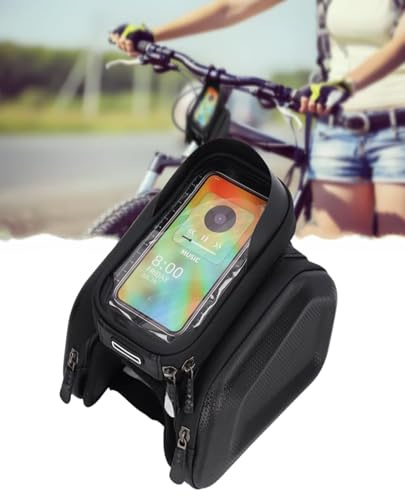 Tefola Frontrahmentasche, Fahrradlenkertasche, wasserdichter Touchscreen, Handyhülle, Halter, Zubehör, Lenkertasche für Fahrrad