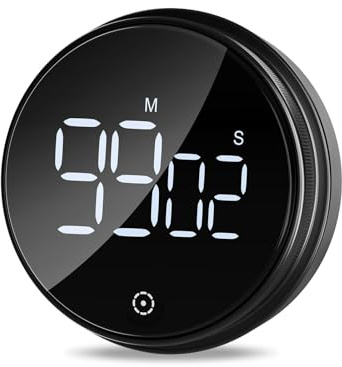 OQIMAX Magnetischer Digitaler Küchentimer, Großem LED-Bildschirm, 3 Lautstärkestufen, Kurzzeitwecker Eieruhr, Stoppuhr, Digitaler Countdown Countup für Kochen, Backen, Sport, Studieren usw