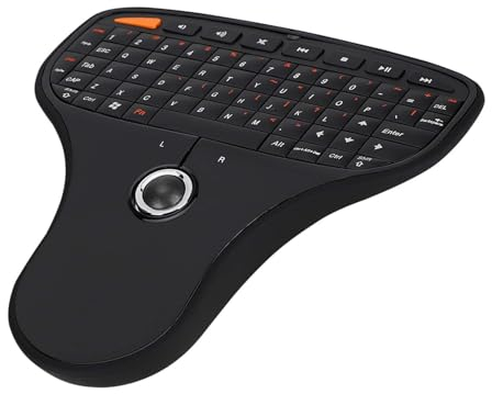 Dioche Drahtlose Tastatur und Maus Tastatur mit Trackball Kunststoff N5901 QWERTZ-Tastatur Trackball 2.4G Wireless USB Multimedia-Tastatur für TV-Computer