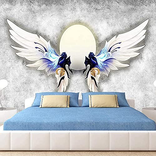 Engelsflügel Zement Wandbilder Fototapete Für Schlafzimmer 3D-Wandaufkleber, Kunstwandbilder, Wasserdichte Diy-Wanddekoration Für Schlafzimmer, Wohnzimmer, Klassenzimmer 400 (Breite) x 280 (Höhe) cm