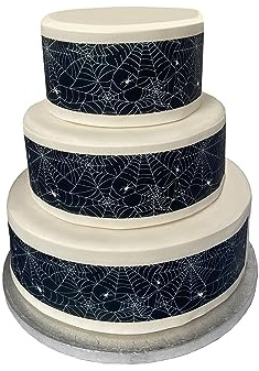 Orange Trading Dartmouth LTD A4 Edible Decor Icing Sheet Halloween Spider Web Border Edible Cake Topper Decoration