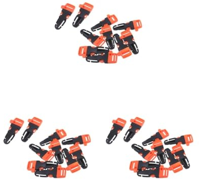 3 Set 10 Stück Kordelarmband Seitenverschluss Schnalle Survival Pfeife 7,5 x 3,5 cm Orange, Schwarz + Orange