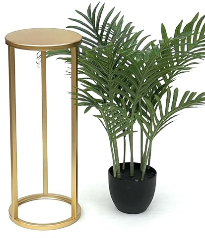 DanDiBo Blumenhocker Metall Gold Rund Blumenständer Beistelltisch 96510 Blumensäule Modern Pflanzenständer Pflanzenhocker (50 cm)