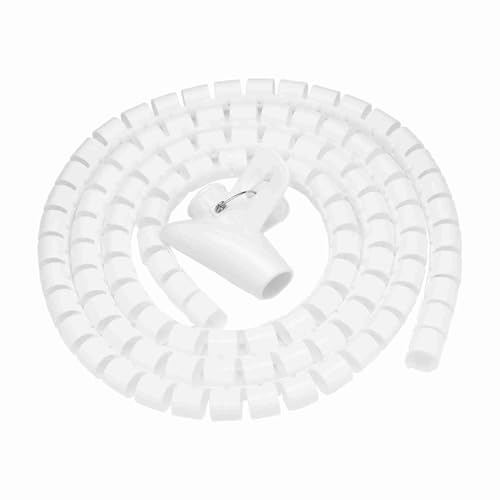 Flexibler Spiralschlauch-Kabel-Organizer, Drahtwickel-Kabelschutz, Drahtaufbewahrungsrohr (Weiß)